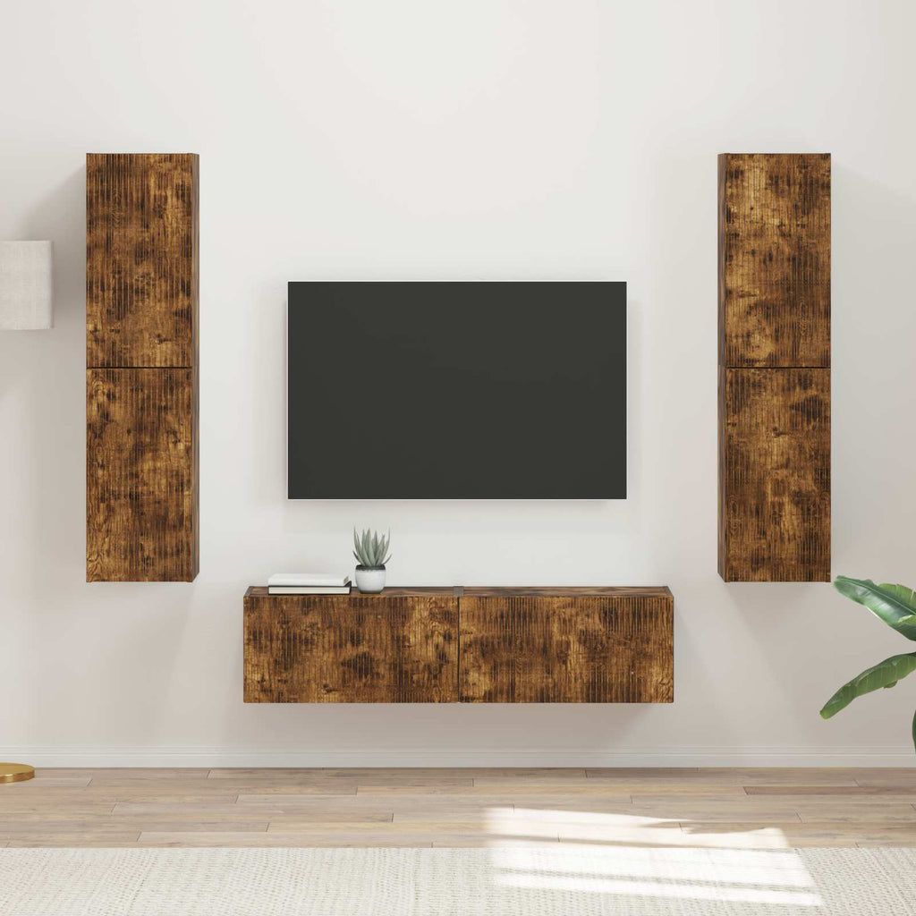 vidaXL Zestaw szafek RTV 6 pcs Dąb wędzony Materiał drewnopochodny