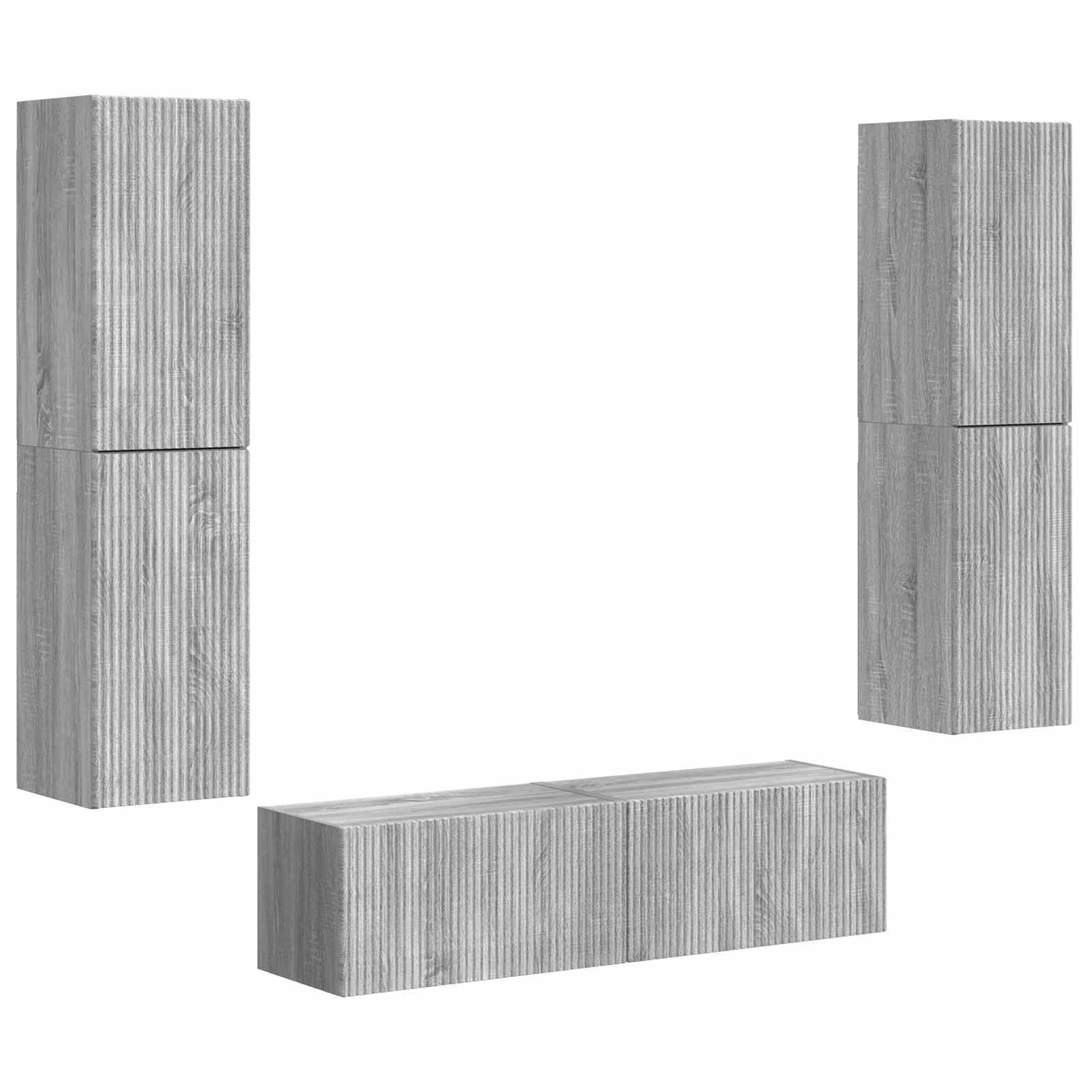 vidaXL Zestaw szafek RTV 6 pcs Szary Sonoma Materiał drewnopochodny