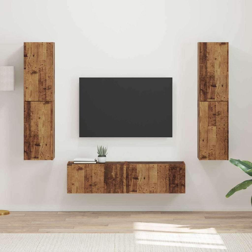 vidaXL Zestaw szafek RTV 6 pcs Stare drewno Materiał drewnopochodny