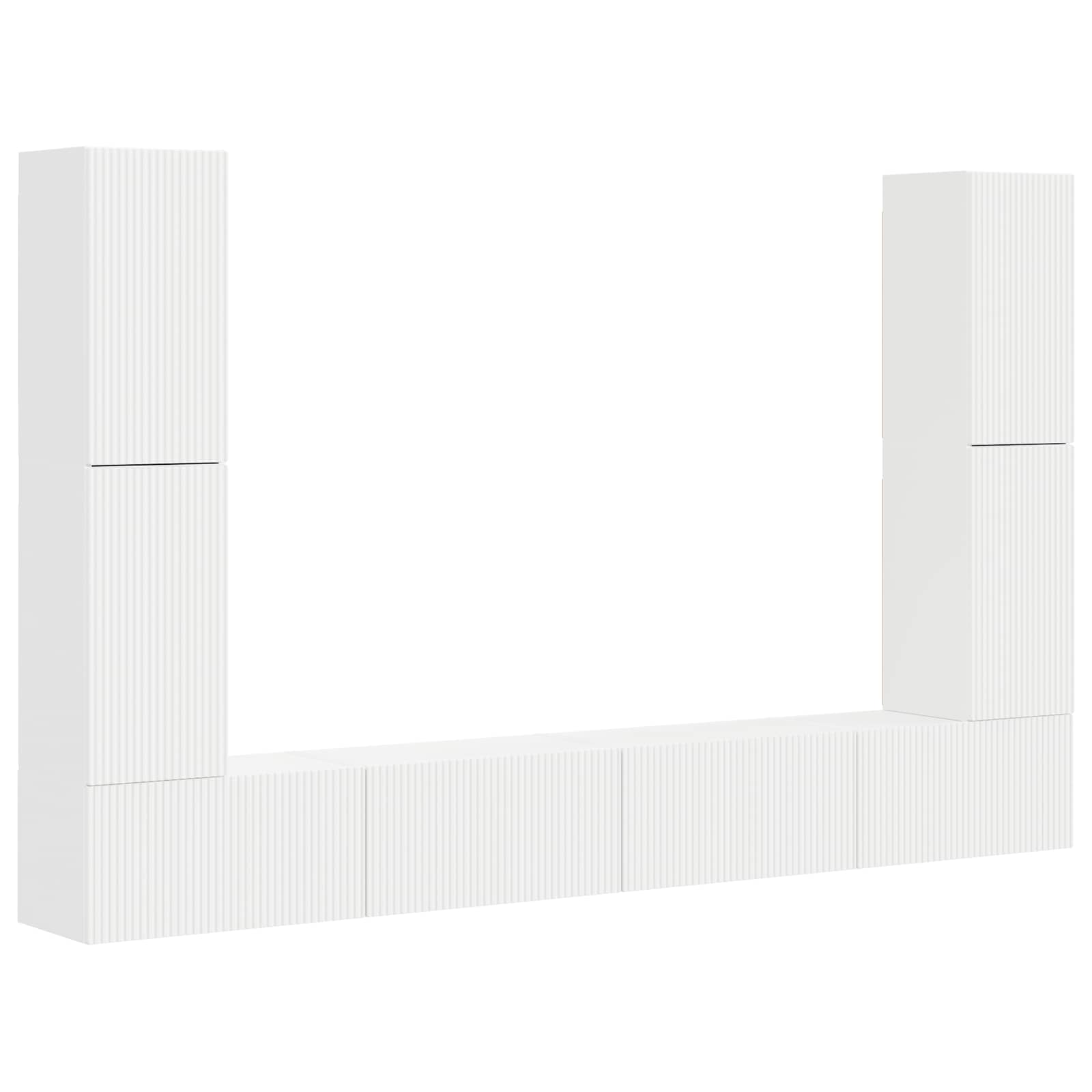 vidaXL Zestaw szafek RTV 8 pcs Biały Materiał drewnopochodny