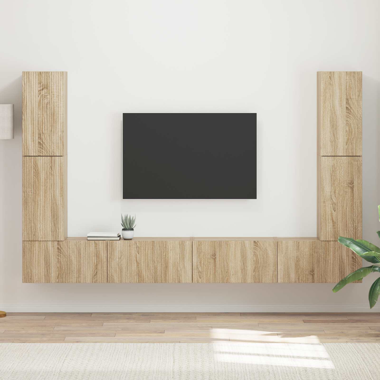 vidaXL Zestaw szafek RTV 8 pcs Dąb Sonoma Materiał drewnopochodny