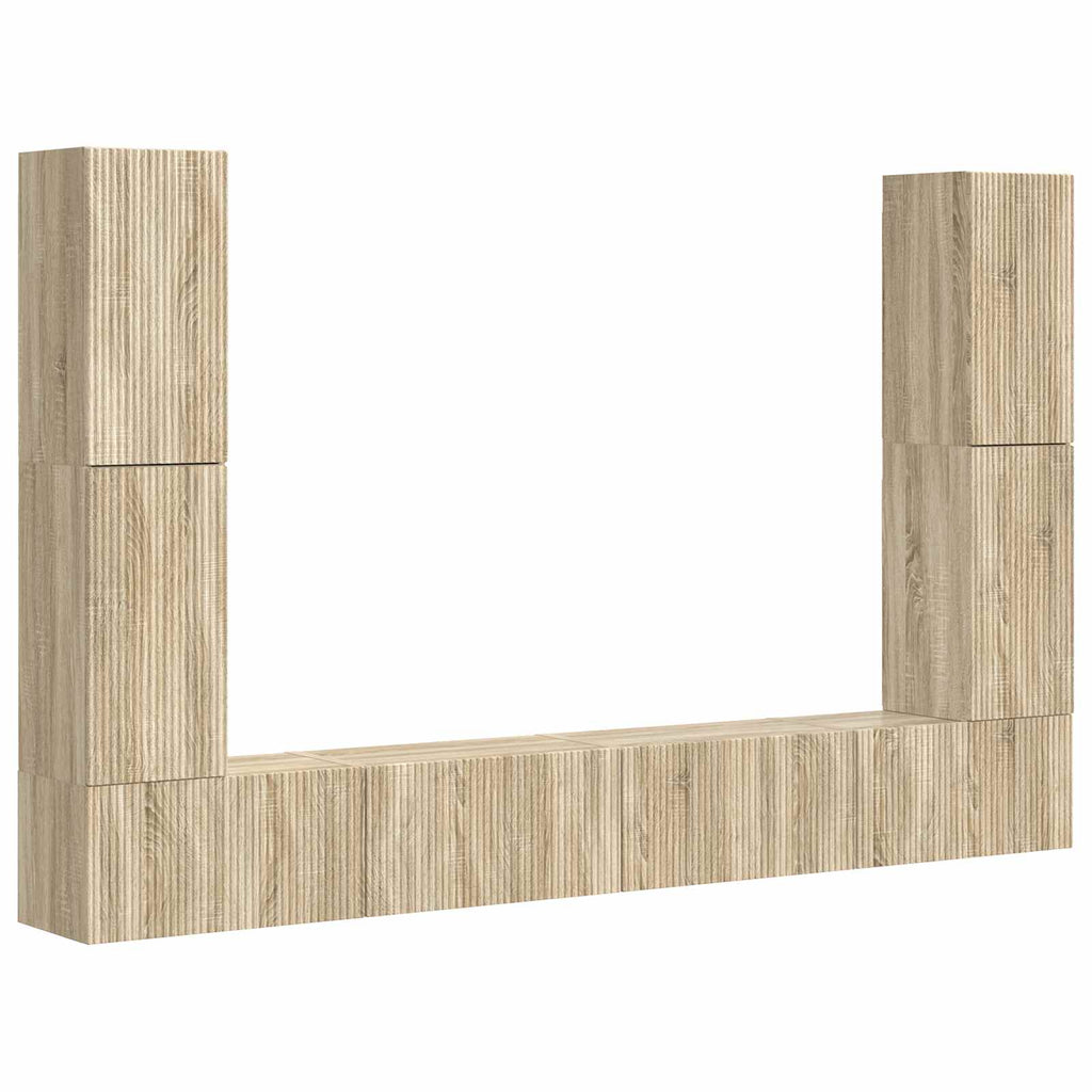 vidaXL Zestaw szafek RTV 8 pcs Dąb Sonoma Materiał drewnopochodny