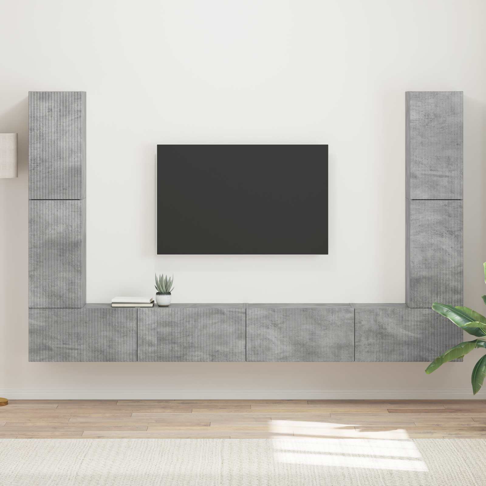 vidaXL Zestaw szafek RTV 8 pcs Betonowy szary Materiał drewnopochodny