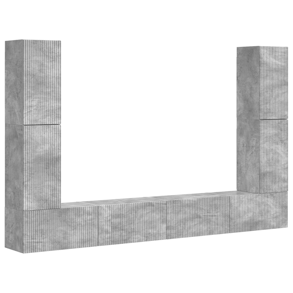 vidaXL Zestaw szafek RTV 8 pcs Betonowy szary Materiał drewnopochodny