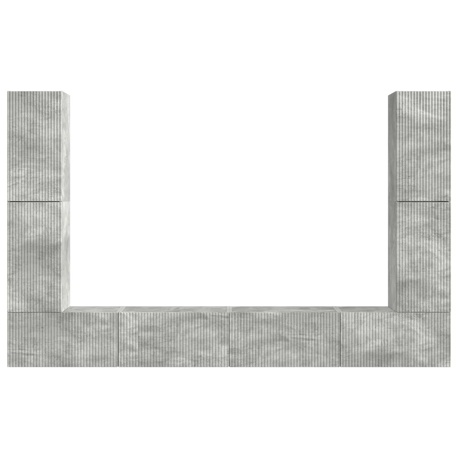 vidaXL Zestaw szafek RTV 8 pcs Betonowy szary Materiał drewnopochodny