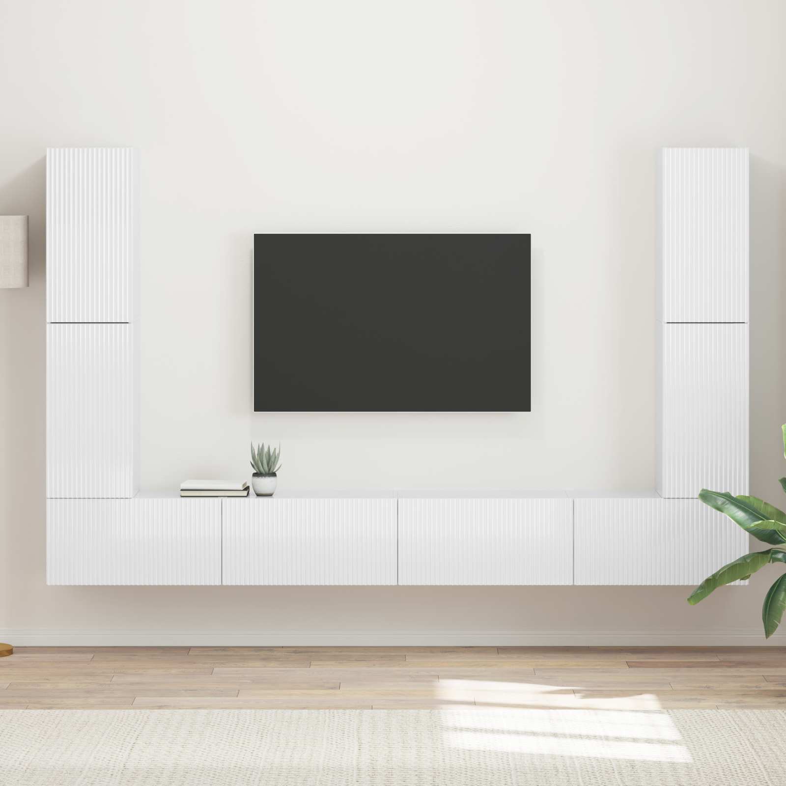 vidaXL Zestaw szafek RTV 8 pcs Wysoki połysk biały