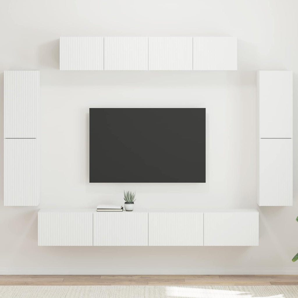 vidaXL Szafka pod telewizor 8 szt. Biały