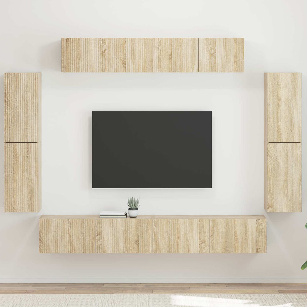 vidaXL Szafka pod telewizor 8 pcs Dąb Sonoma