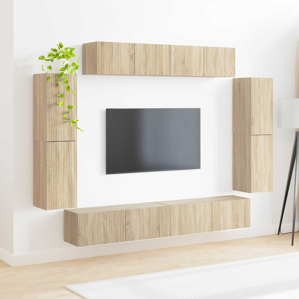vidaXL Szafka pod telewizor 8 pcs Dąb Sonoma
