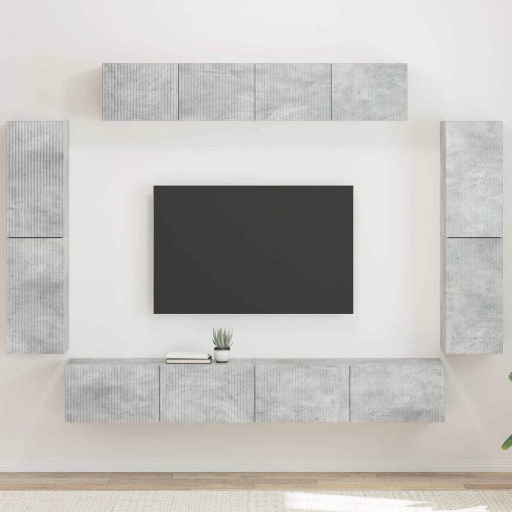 vidaXL Szafka pod telewizor 8 pcs Betonowy szary