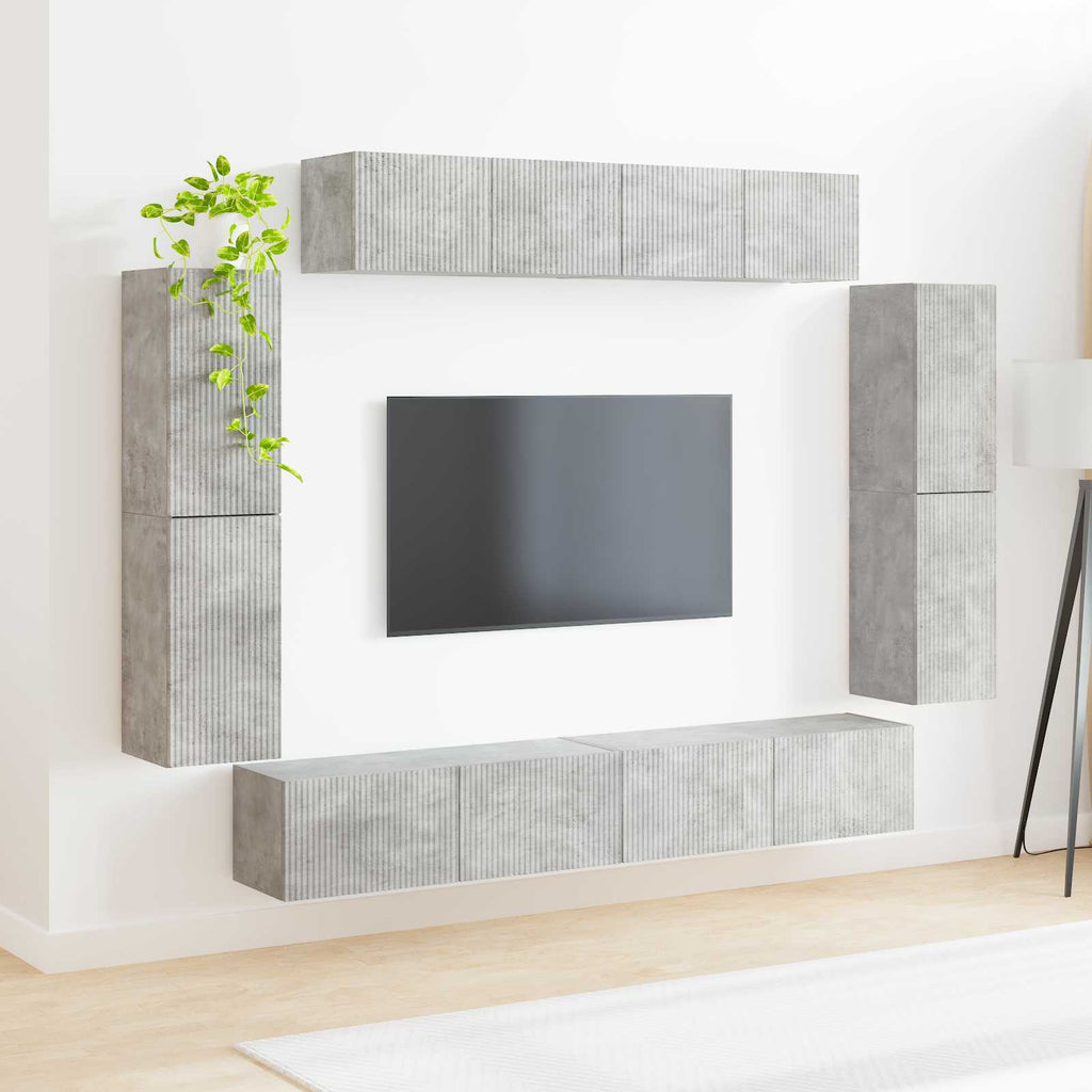 vidaXL Szafka pod telewizor 8 pcs Betonowy szary