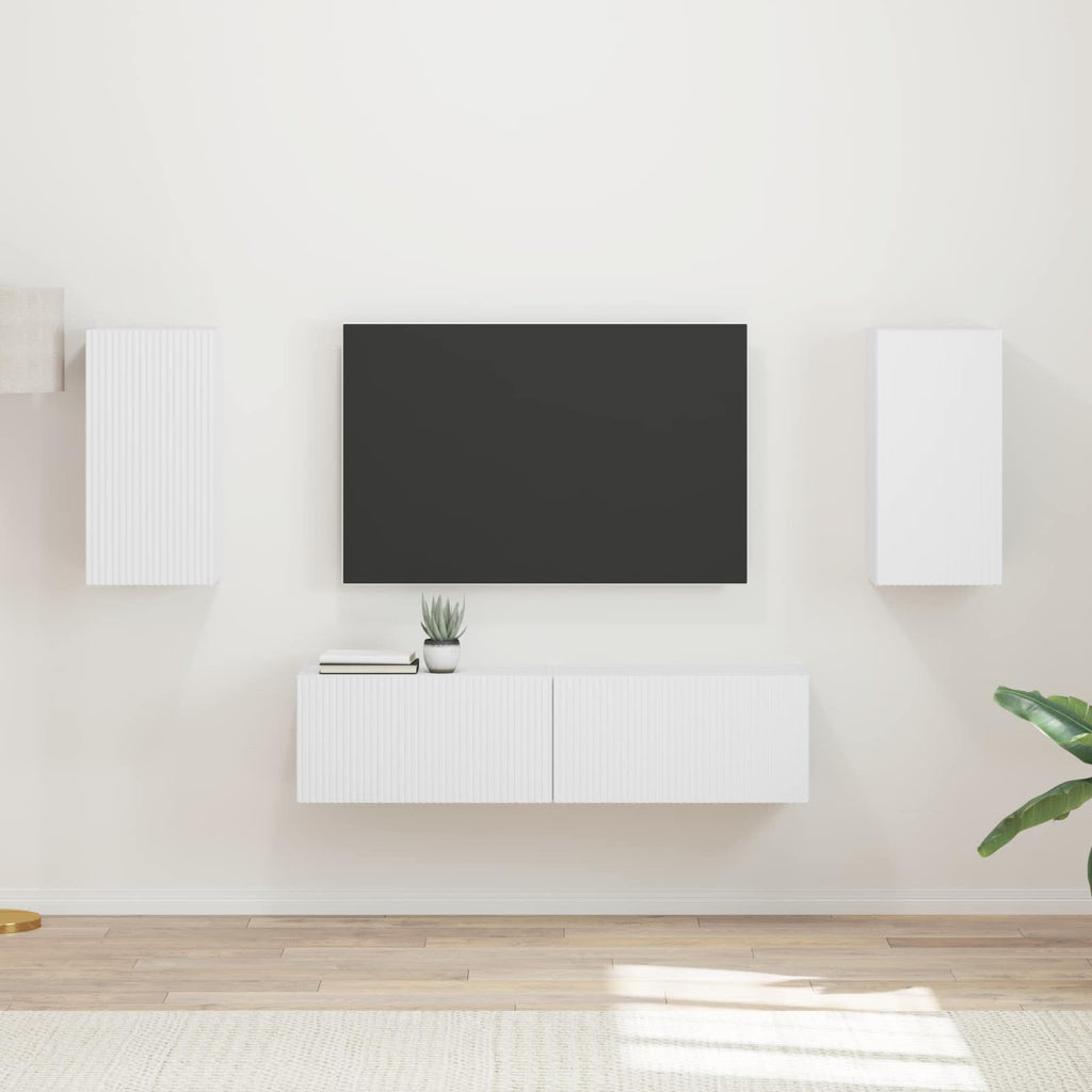 vidaXL Zestaw szafek RTV 4 pcs Biały Materiał drewnopochodny