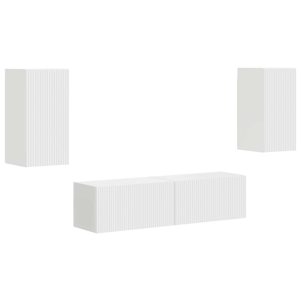 vidaXL Zestaw szafek RTV 4 pcs Biały Materiał drewnopochodny