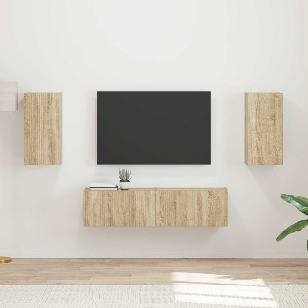 vidaXL Zestaw szafek RTV 4 pcs Dąb Sonoma Materiał drewnopochodny