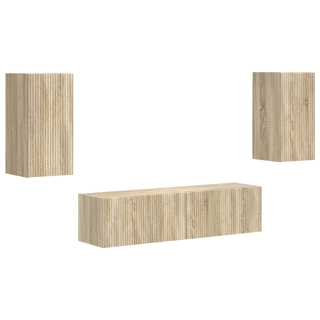 vidaXL Zestaw szafek RTV 4 pcs Dąb Sonoma Materiał drewnopochodny