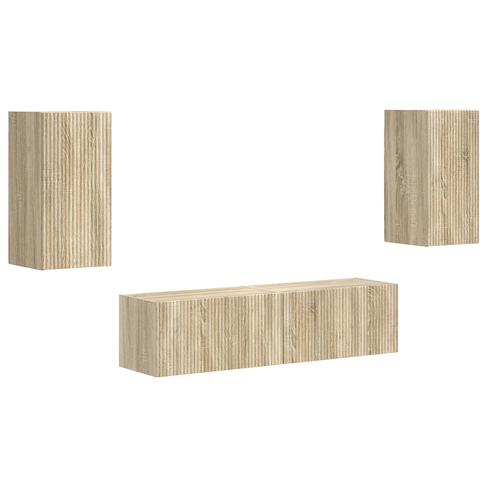 vidaXL Zestaw szafek RTV 4 pcs Dąb Sonoma Materiał drewnopochodny