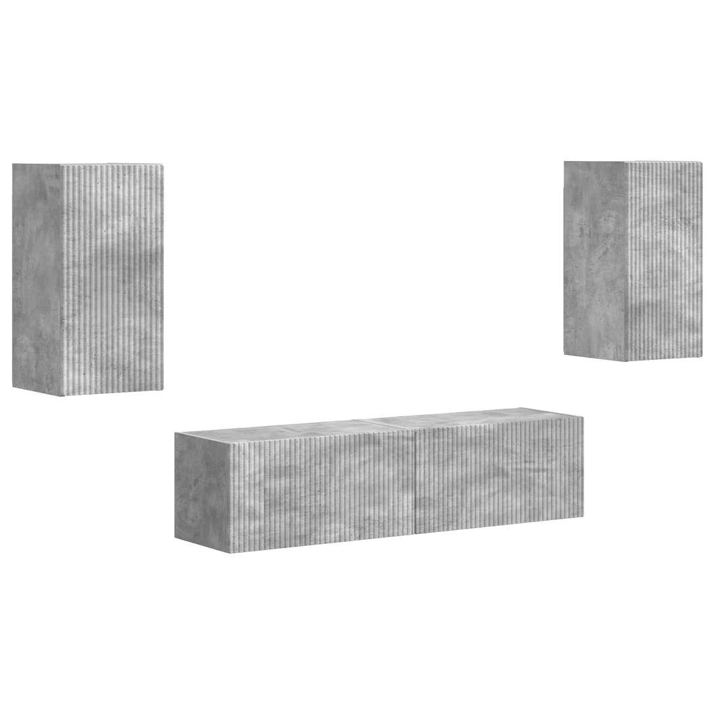 vidaXL Zestaw szafek RTV 4 pcs Betonowy szary Materiał drewnopochodny