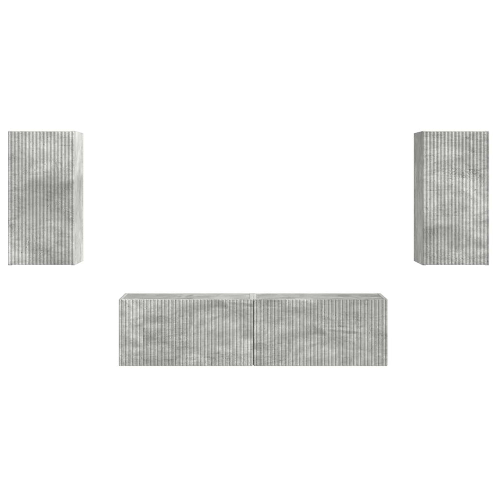 vidaXL Zestaw szafek RTV 4 pcs Betonowy szary Materiał drewnopochodny