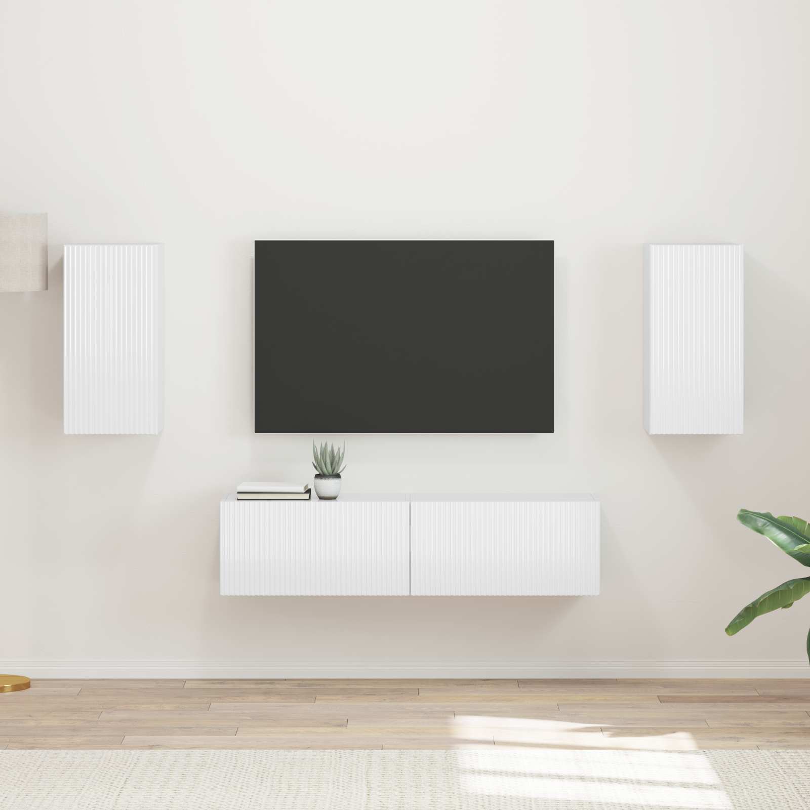 vidaXL Zestaw szafek RTV 4 pcs Wysoki połysk biały