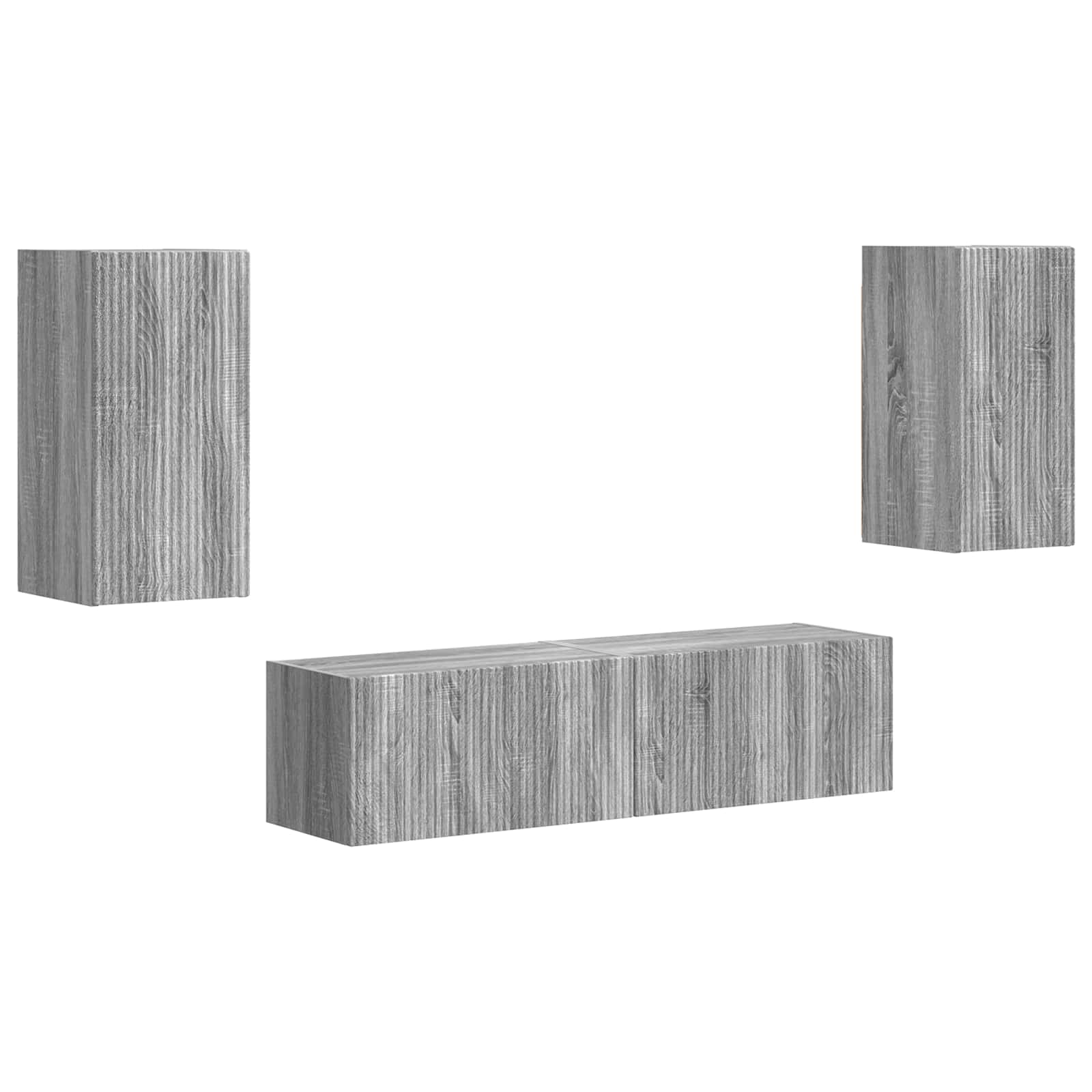 vidaXL Zestaw szafek RTV 4 pcs Szary Sonoma Materiał drewnopochodny