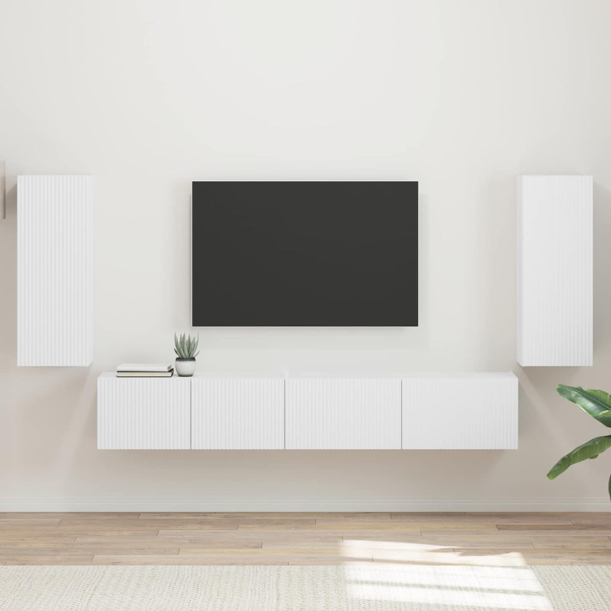 vidaXL Zestaw szafek RTV 4 szt. Biały Drewno inżynieryjne