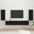 vidaXL Zestaw szafek RTV 4 pcs Czarny Materiał drewnopochodny
