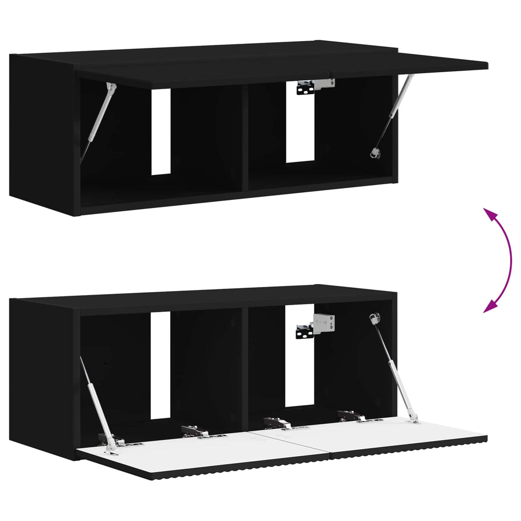 vidaXL Zestaw szafek RTV 4 pcs Czarny Materiał drewnopochodny
