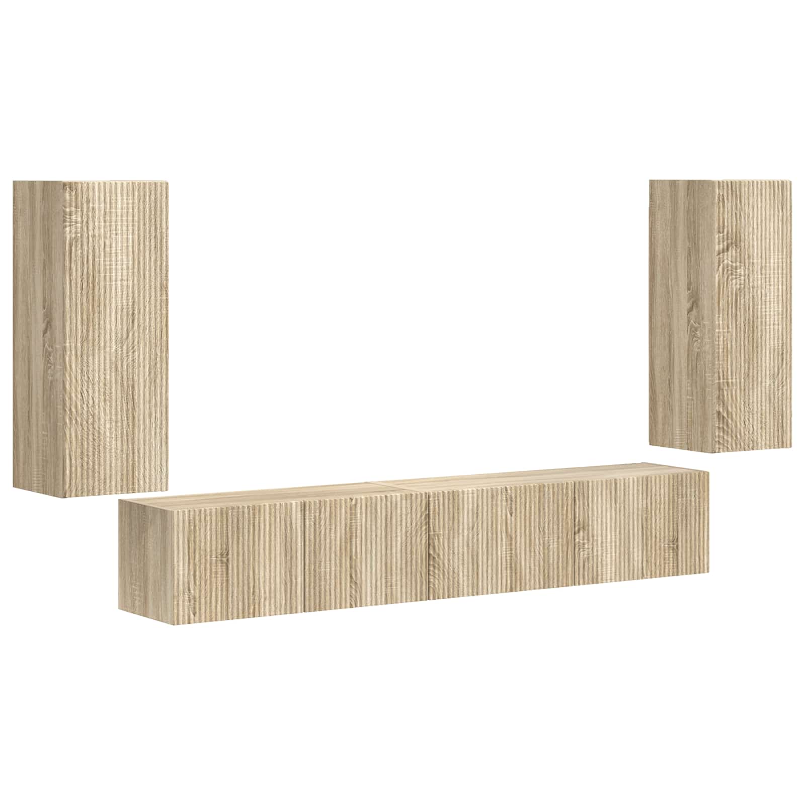 vidaXL Zestaw szafek RTV 4 pcs Dąb Sonoma Materiał drewnopochodny