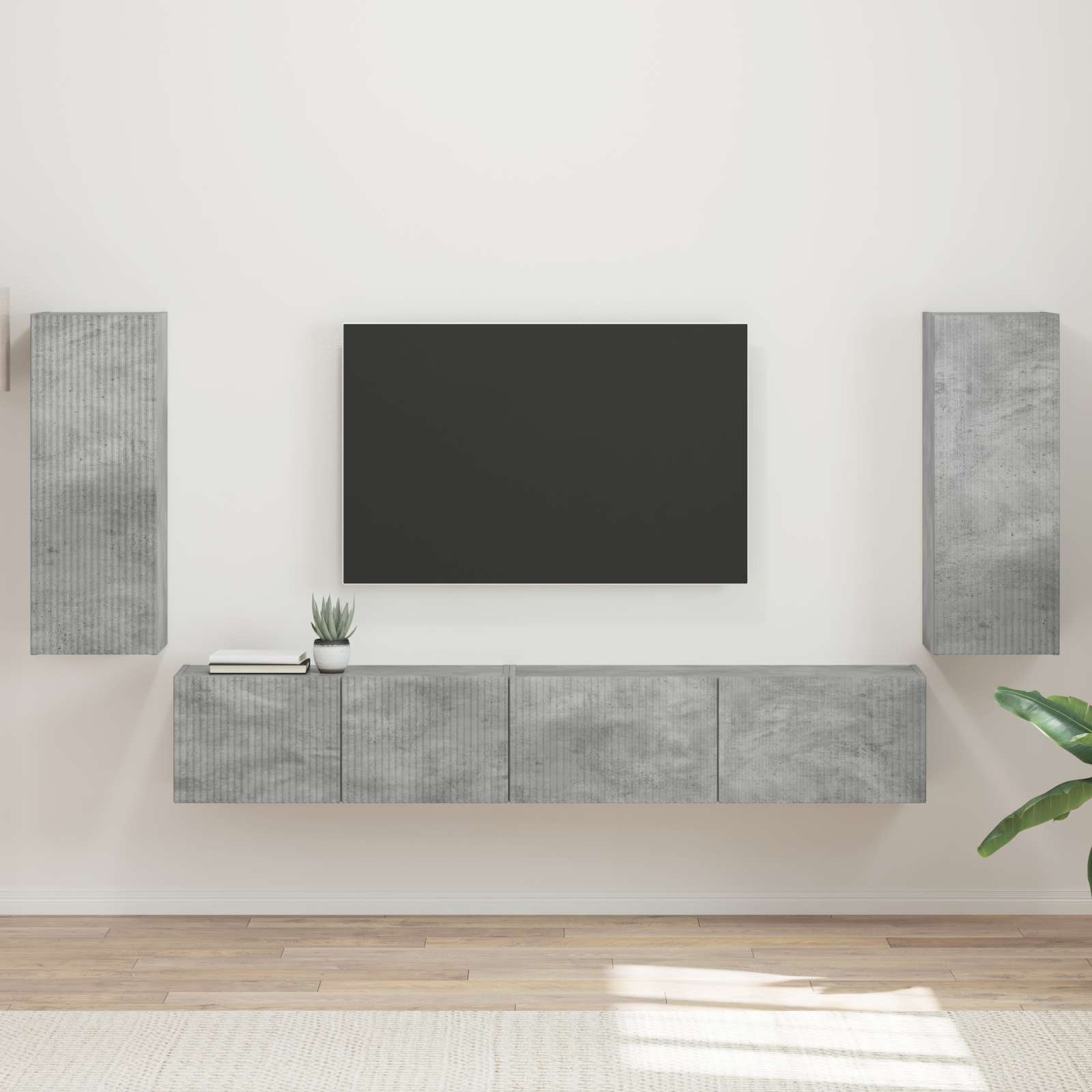 vidaXL Zestaw szafek RTV 4 pcs Betonowy szary Materiał drewnopochodny