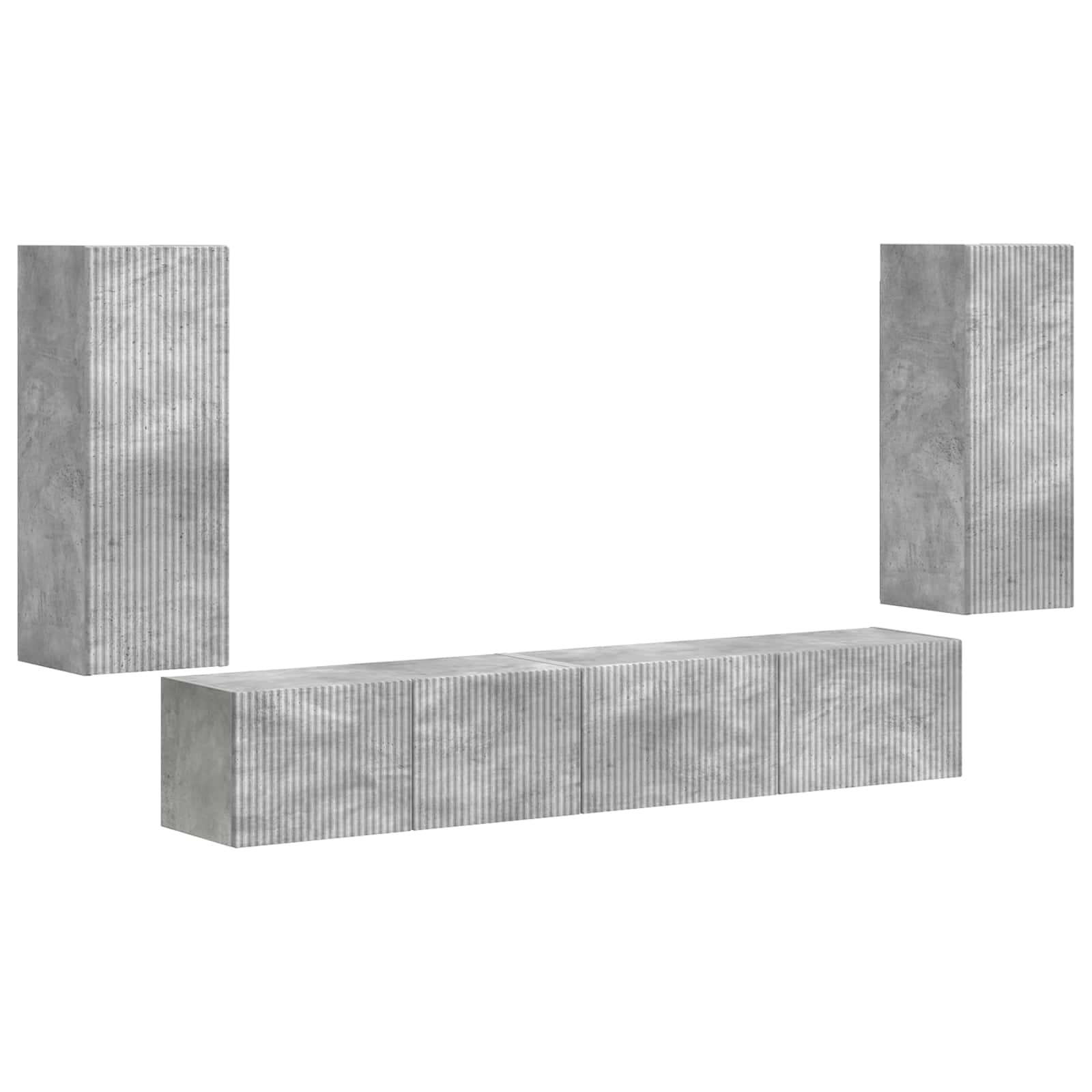 vidaXL Zestaw szafek RTV 4 pcs Betonowy szary Materiał drewnopochodny