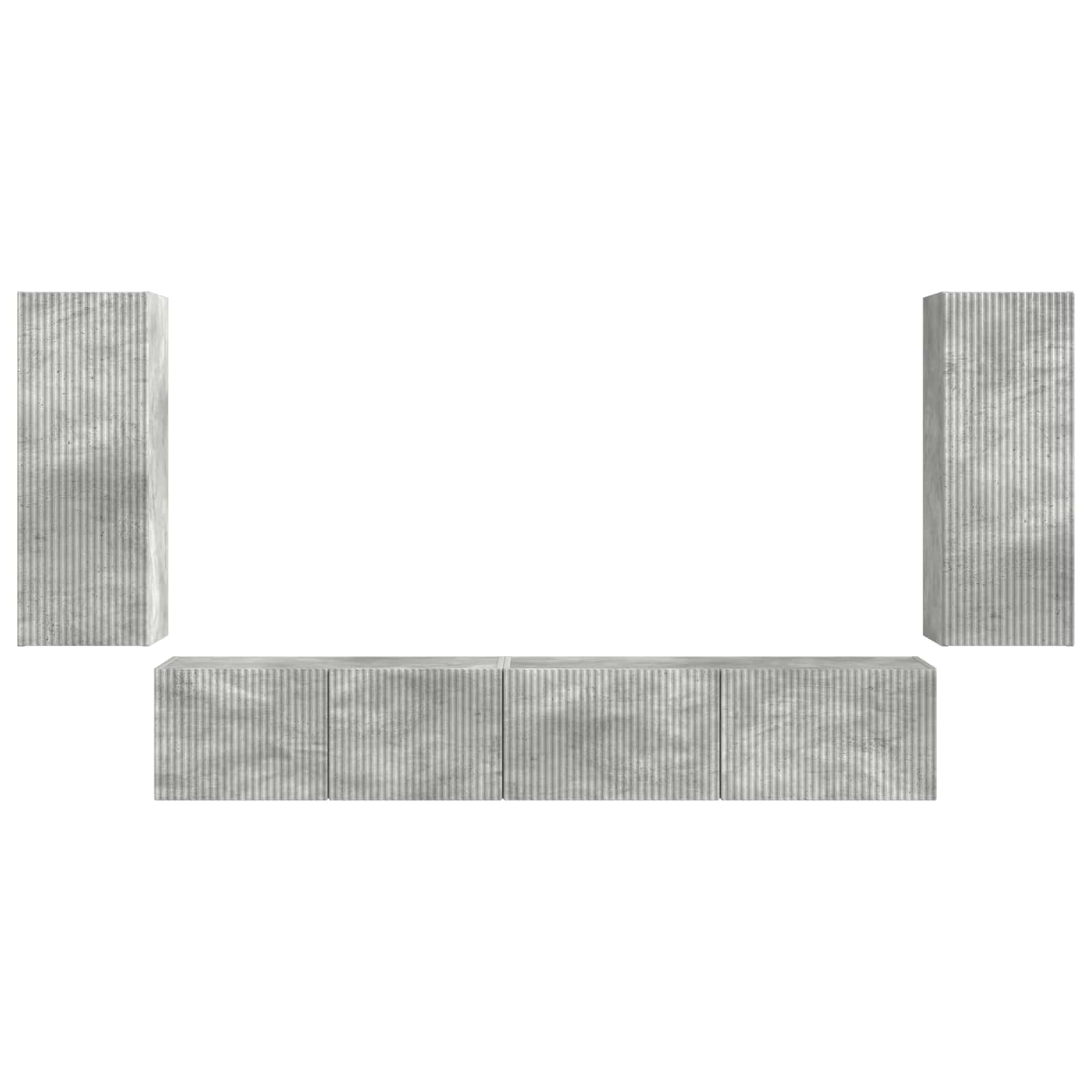 vidaXL Zestaw szafek RTV 4 pcs Betonowy szary Materiał drewnopochodny