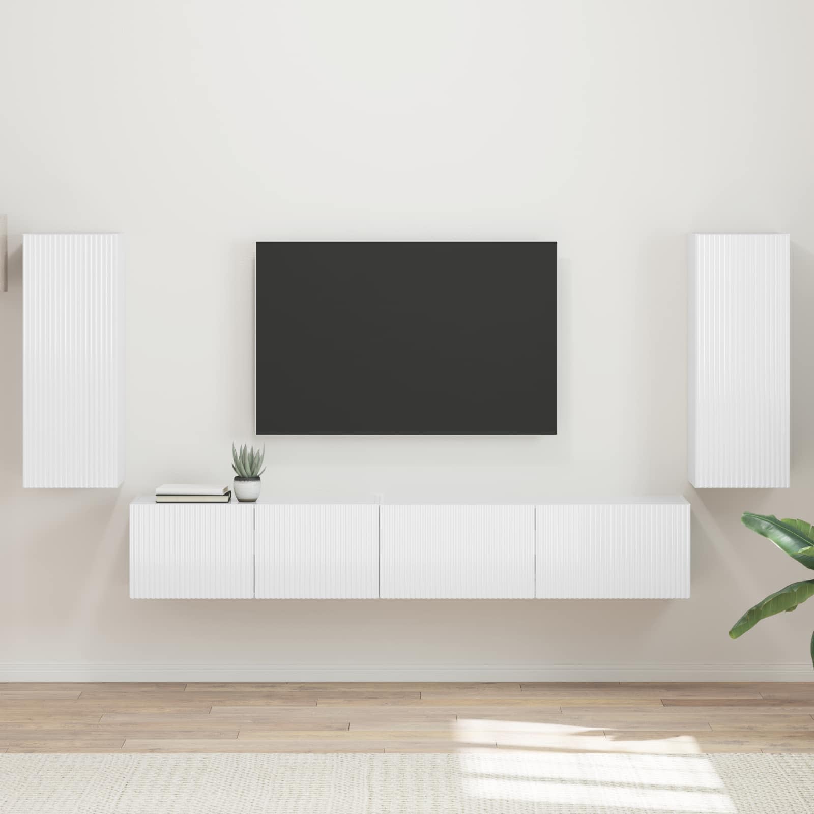 vidaXL Zestaw szafek RTV 4 pcs Wysoki połysk biały