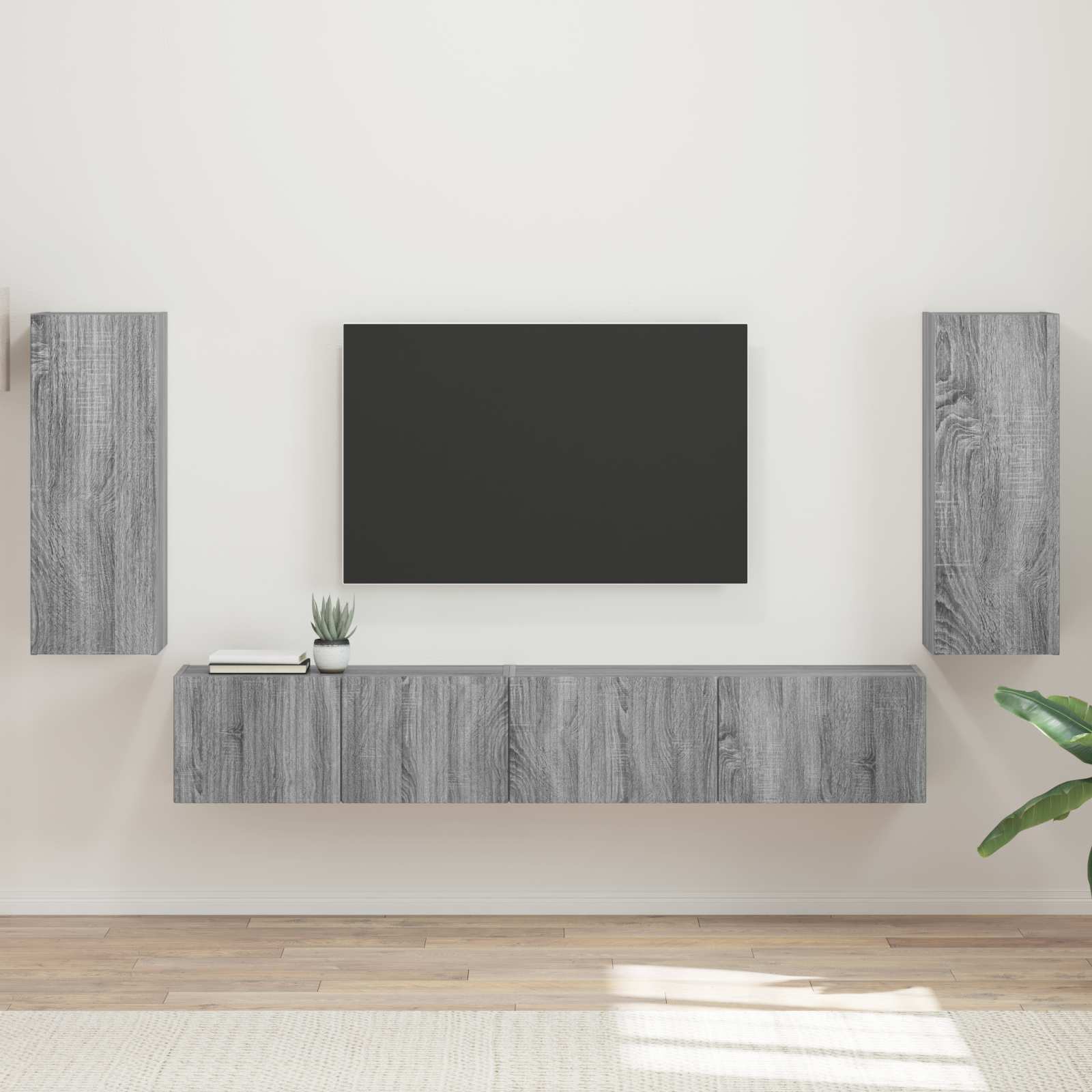 vidaXL Zestaw szafek RTV 4 pcs Szary Sonoma Materiał drewnopochodny