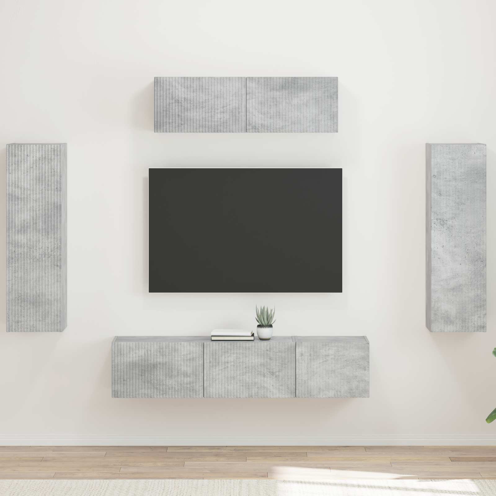 vidaXL Szafka pod telewizor 5 pcs Betonowy szary