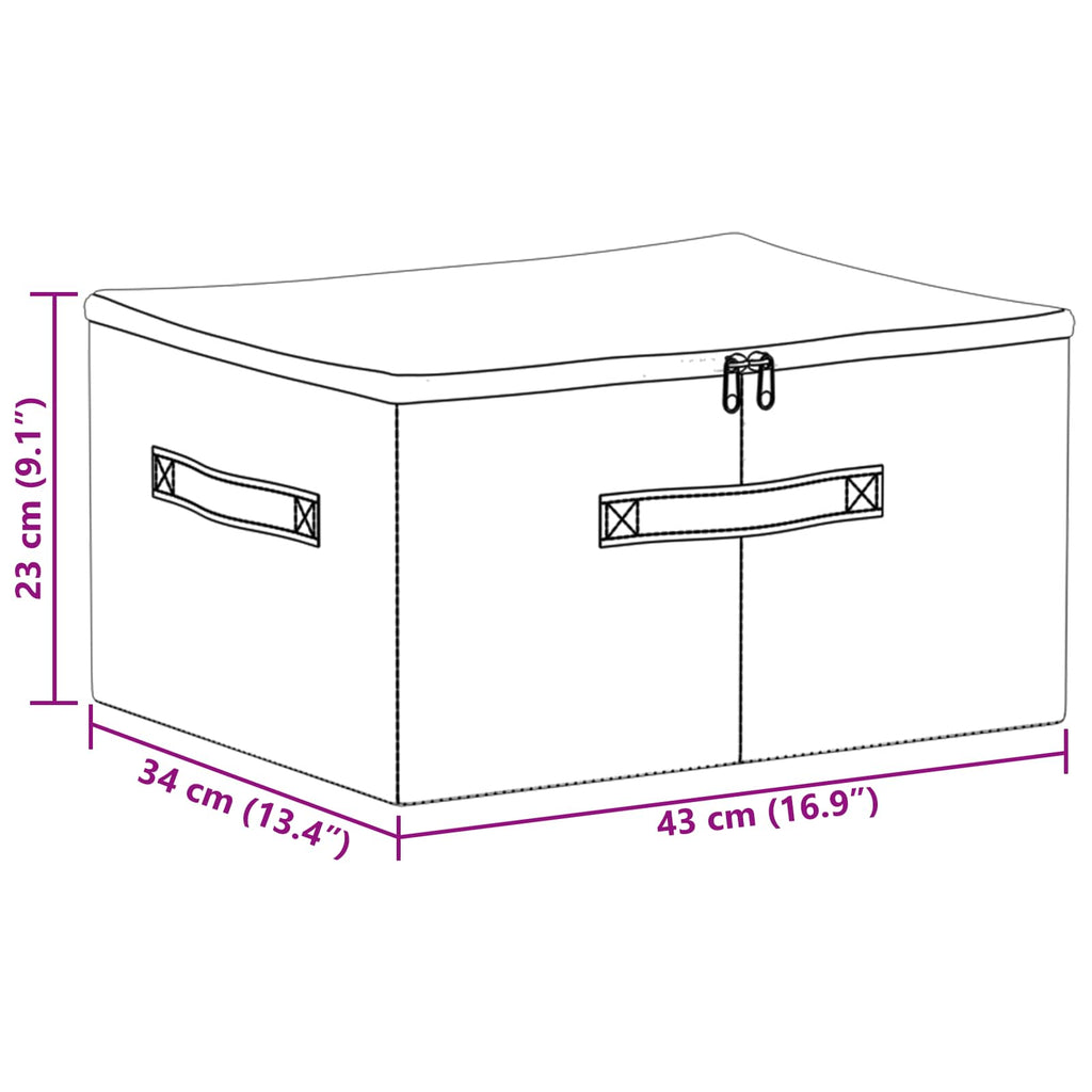 vidaXL Skrzynia do przechowywania 6 pcs kremowy 43 x 34 x 23 cm