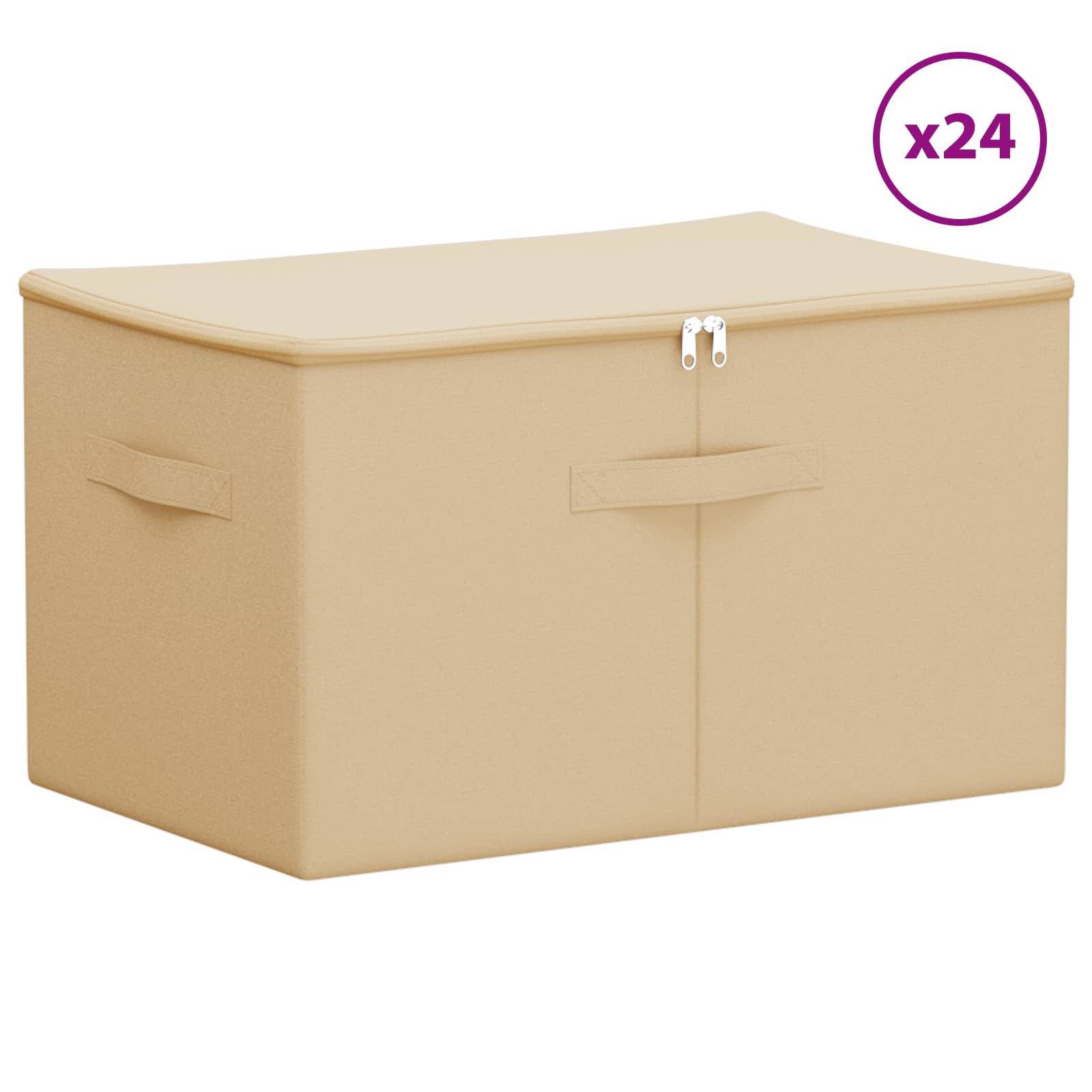 vidaXL Skrzynia do przechowywania 24 pcs kremowy 55 x 35 x 32 cm
