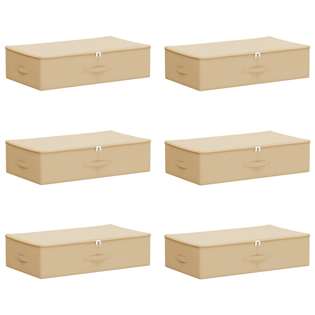 vidaXL Skrzynia do przechowywania 6 pcs kremowy 70 x 40 x 18 cm