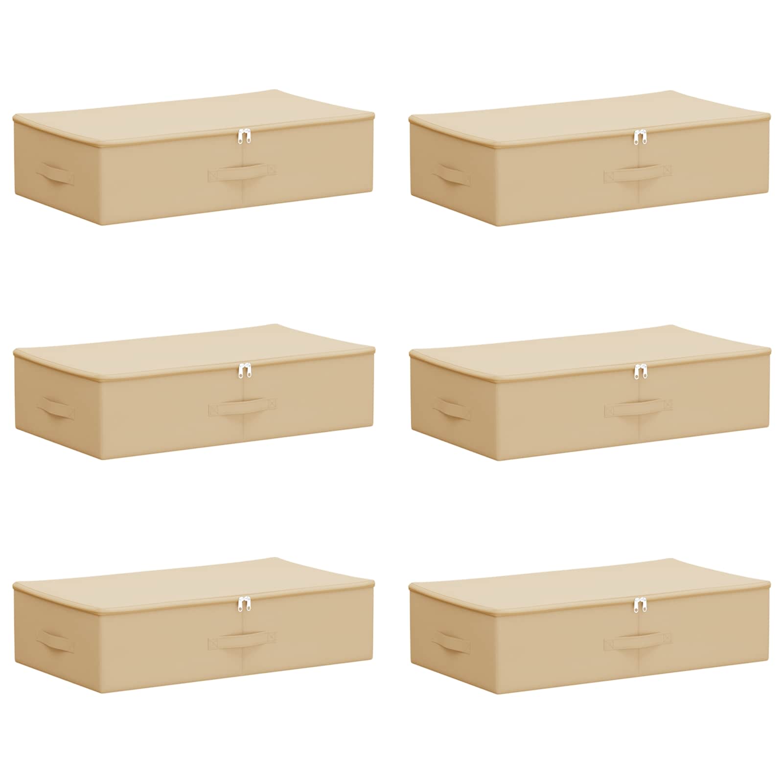 vidaXL Skrzynia do przechowywania 6 pcs kremowy 70 x 40 x 18 cm