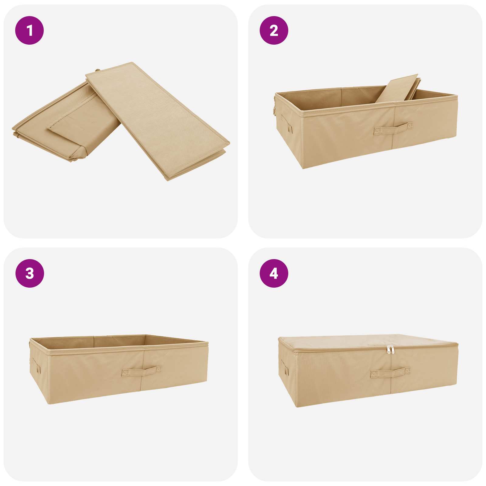 vidaXL Skrzynia do przechowywania 24 pcs kremowy 70 x 40 x 18 cm