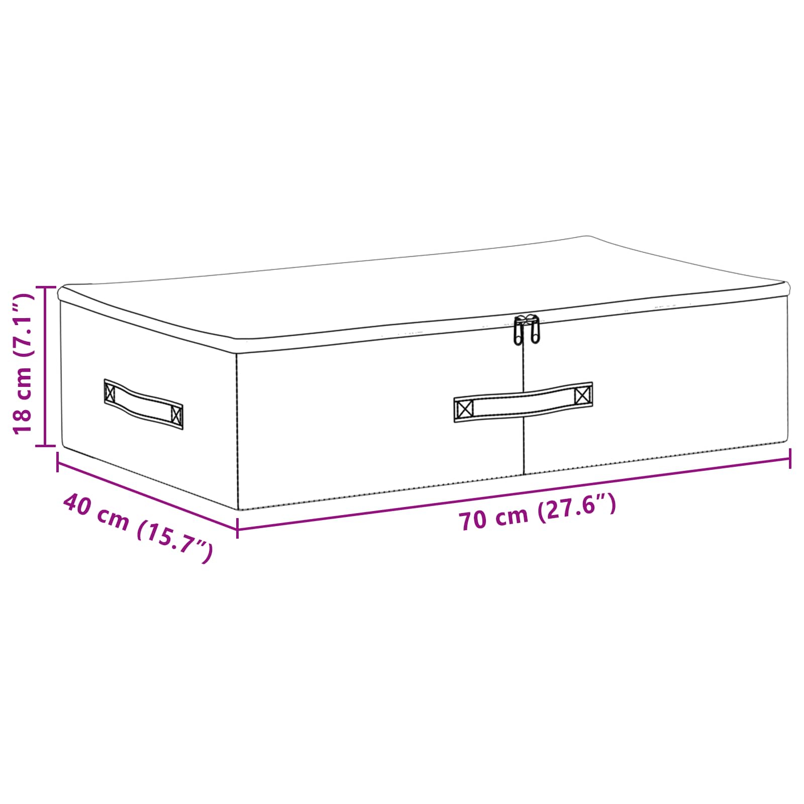 vidaXL Skrzynia do przechowywania 24 pcs kremowy 70 x 40 x 18 cm