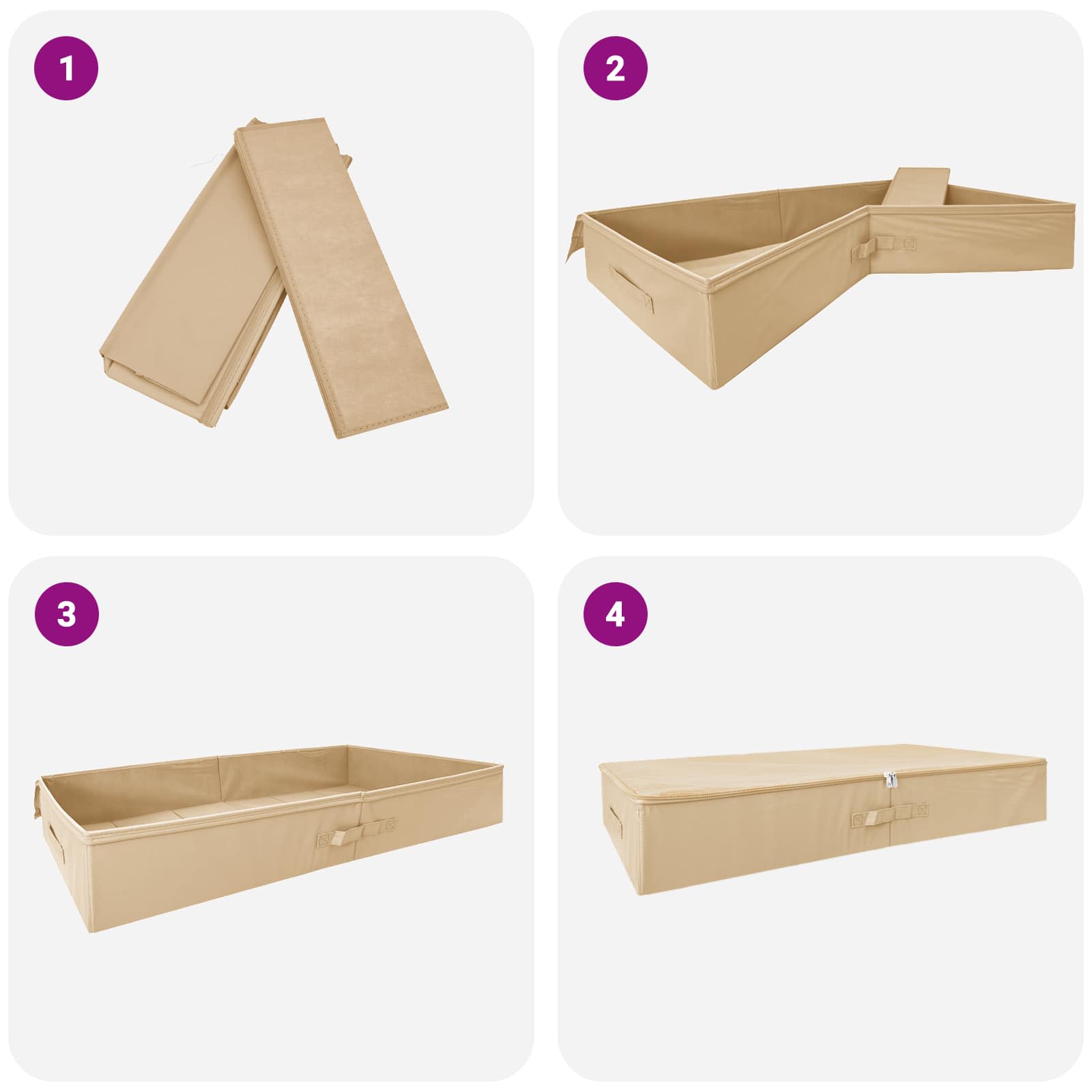 vidaXL Skrzynia do przechowywania 24 pcs kremowy 90 x 48 x 15 cm