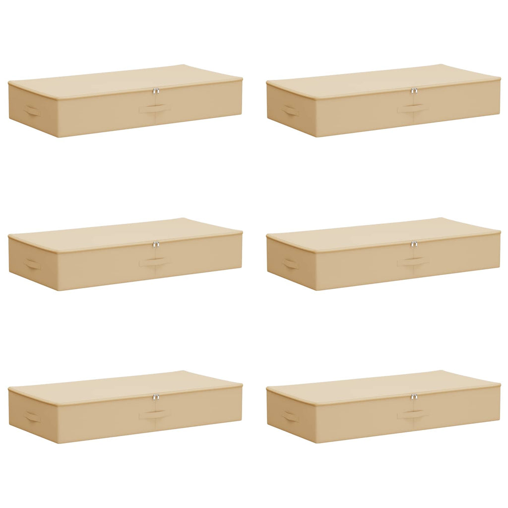 vidaXL Skrzynia do przechowywania 6 pcs kremowy 100 x 50 x 18 cm