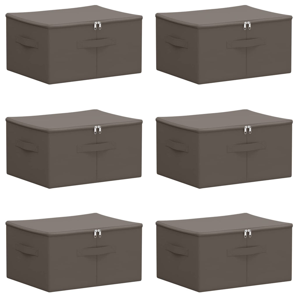vidaXL Skrzynia do przechowywania 6 pcs Szary 43 x 34 x 23 cm Włóknina