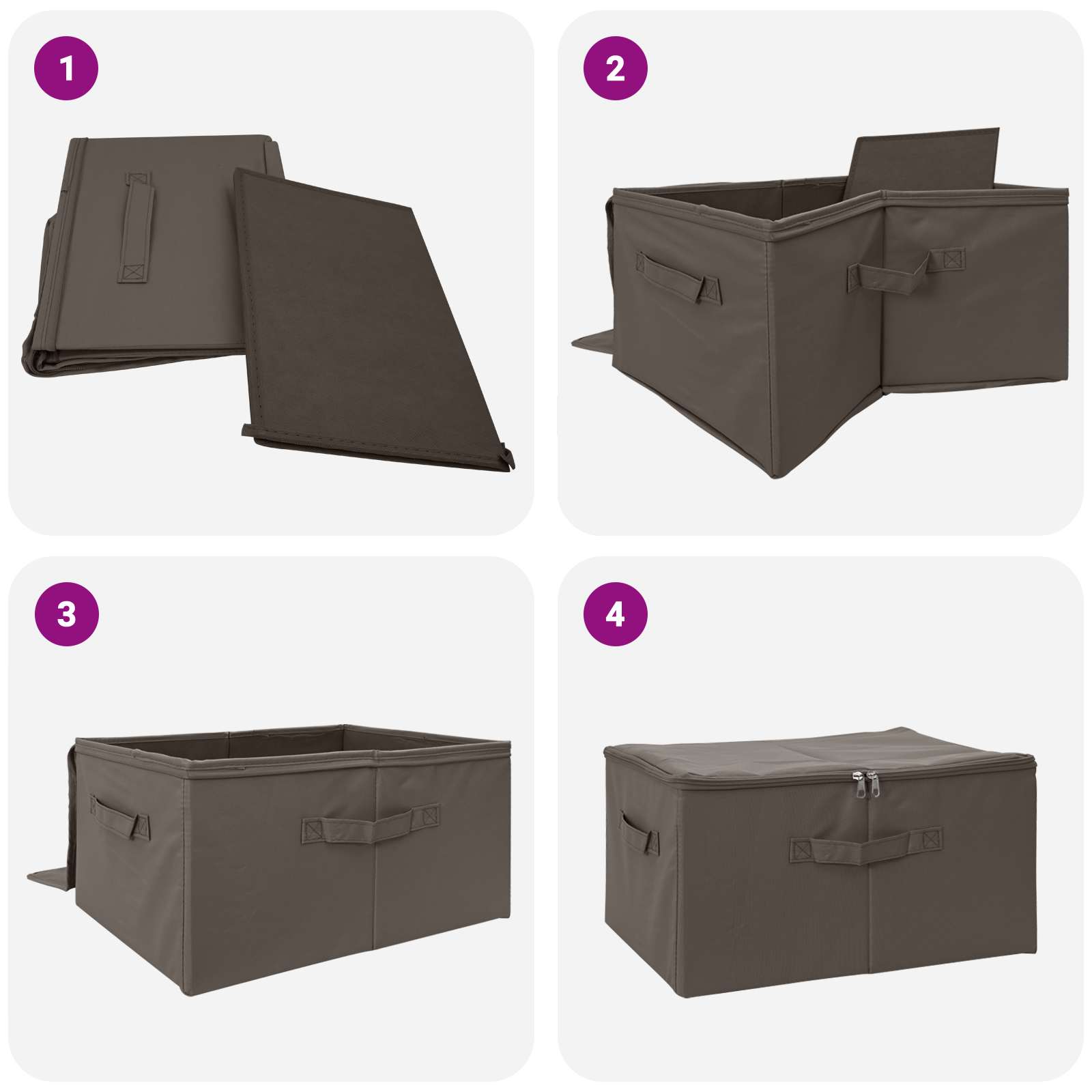 vidaXL Skrzynia do przechowywania 6 pcs Szary 43 x 34 x 23 cm Włóknina