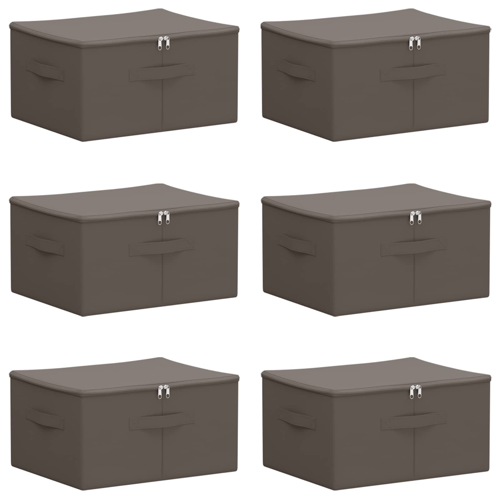vidaXL Skrzynia do przechowywania 6 pcs Szary 50 x 30 x 25 cm Włóknina