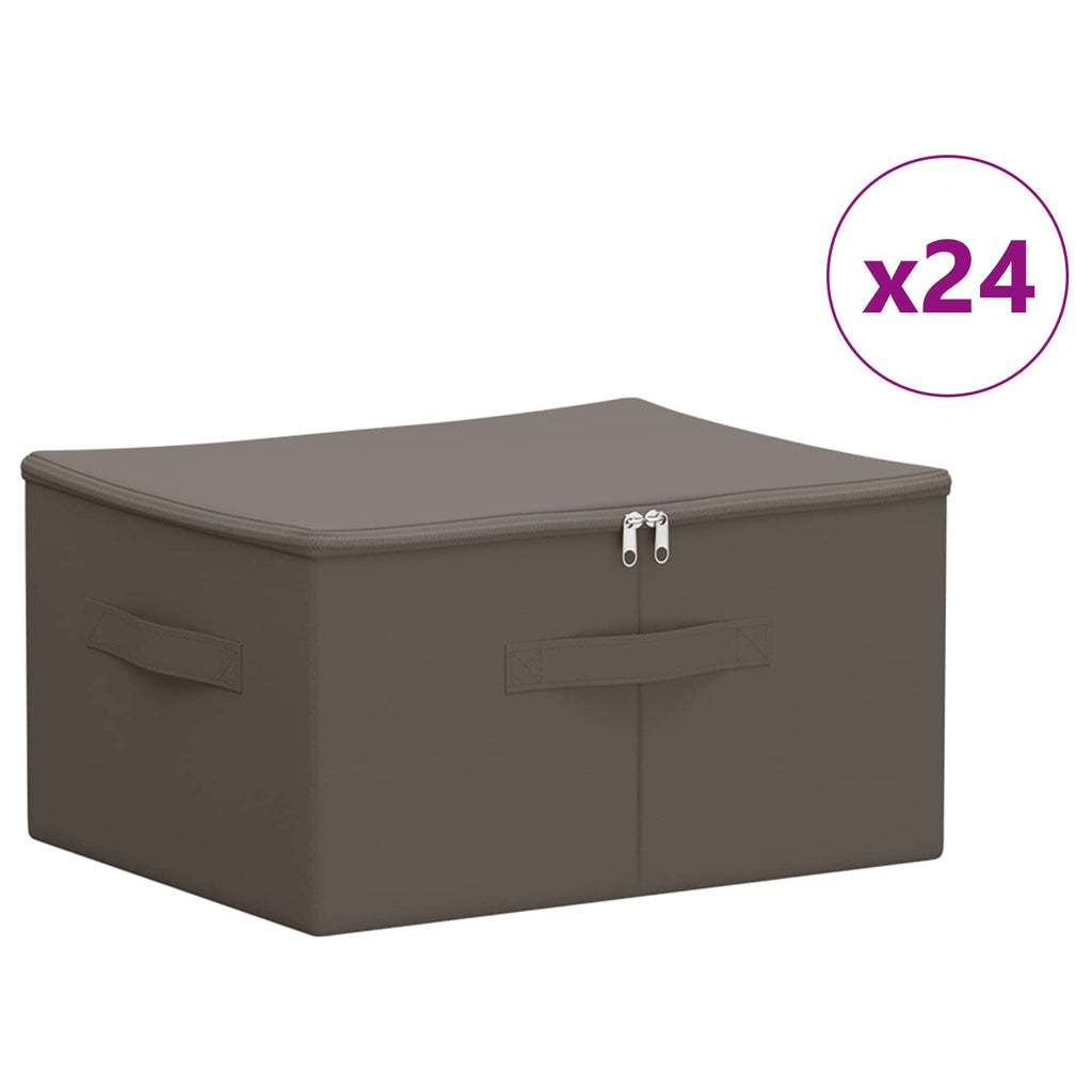 vidaXL Skrzynia do przechowywania 24 pcs Szary 50 x 30 x 25 cm