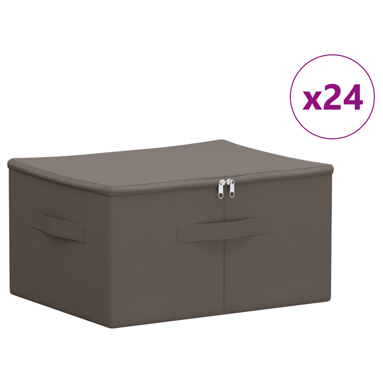 vidaXL Skrzynia do przechowywania 24 pcs Szary 50 x 30 x 25 cm