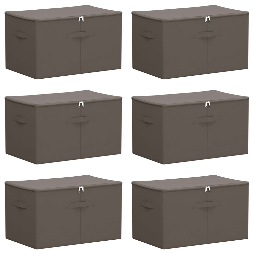 vidaXL Skrzynia do przechowywania 6 pcs Szary 60 x 43 x 35 cm Włóknina