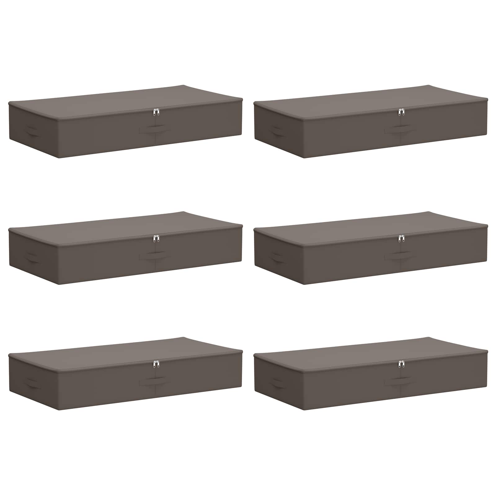 vidaXL Skrzynia do przechowywania 6 pcs Szary 90 x 48 x 15 cm Włóknina