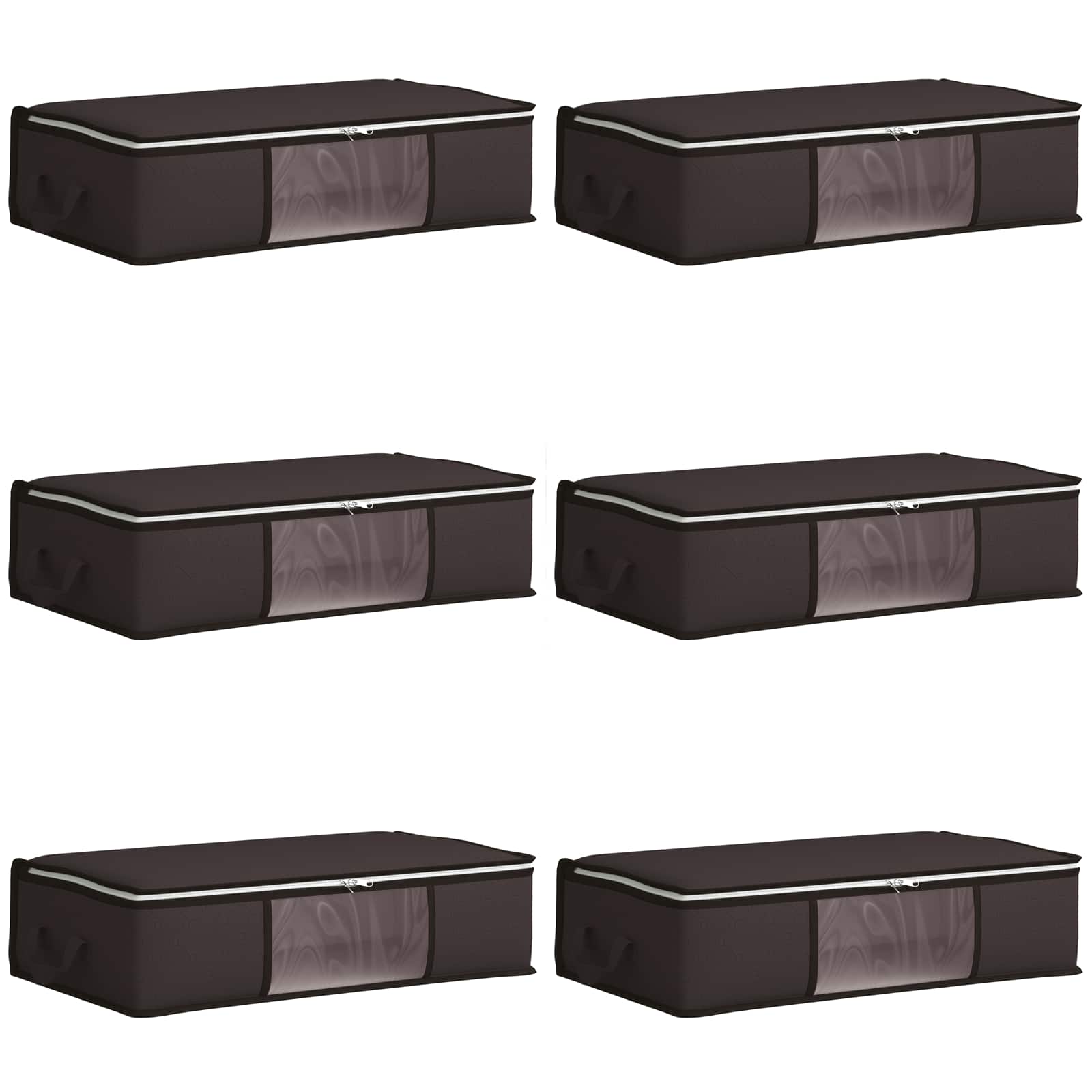 vidaXL Pojemnik na przechowywanie z przezroczystym bocznym oknem 6 pcs